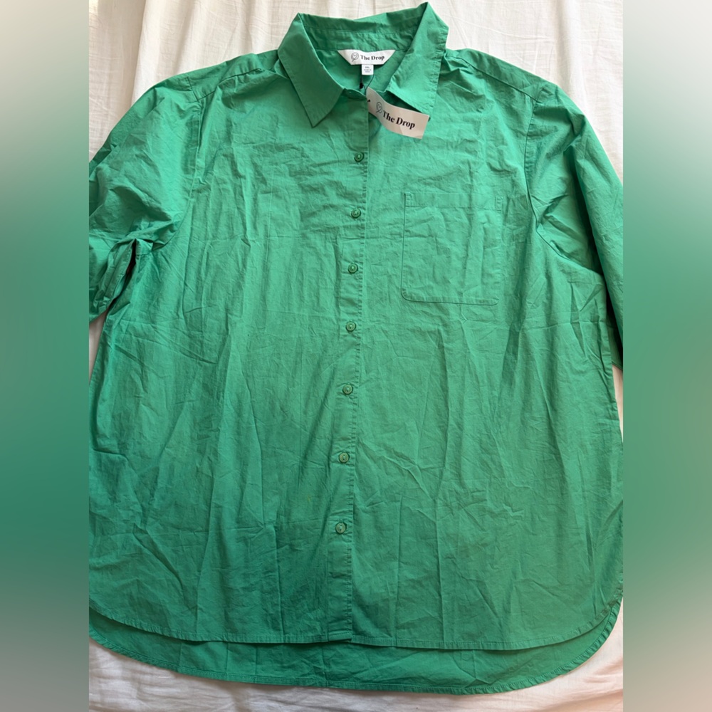 BNWT The Drop Women's Jade Button Down Shirt